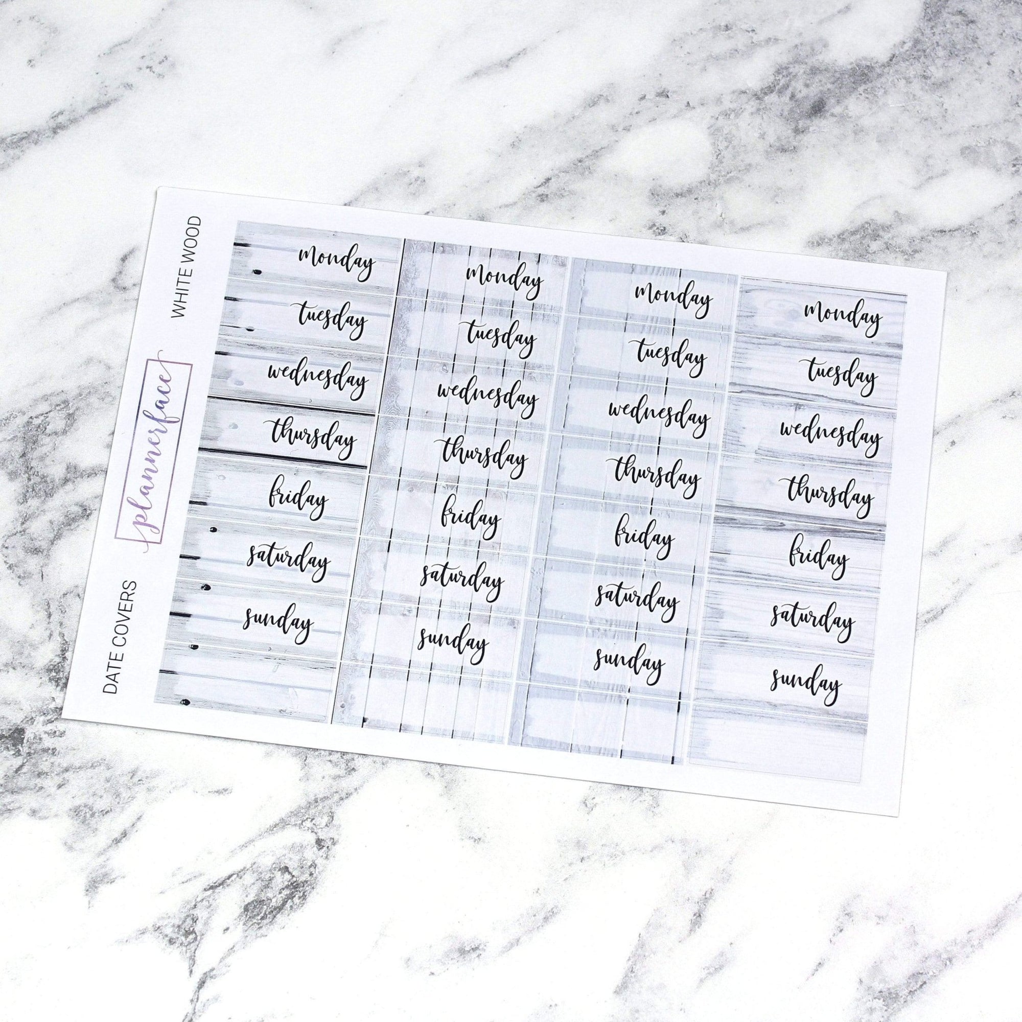 Date Covers | White Wood by Plannerface