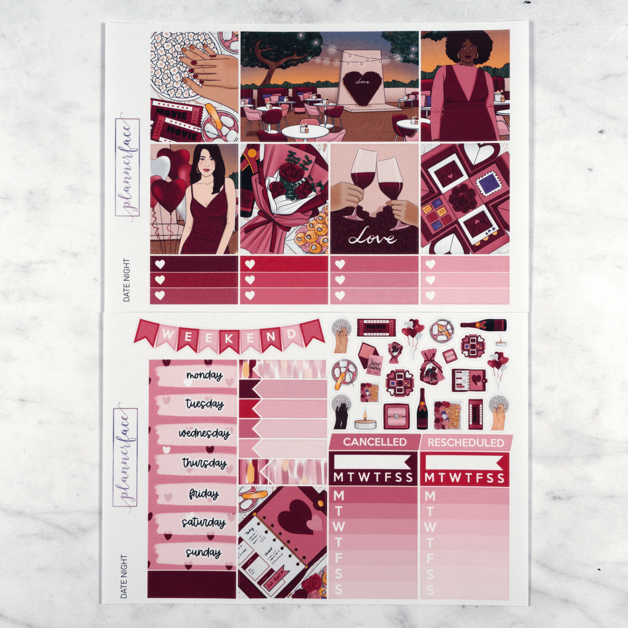 Date Night Weekly Kit by Plannerface