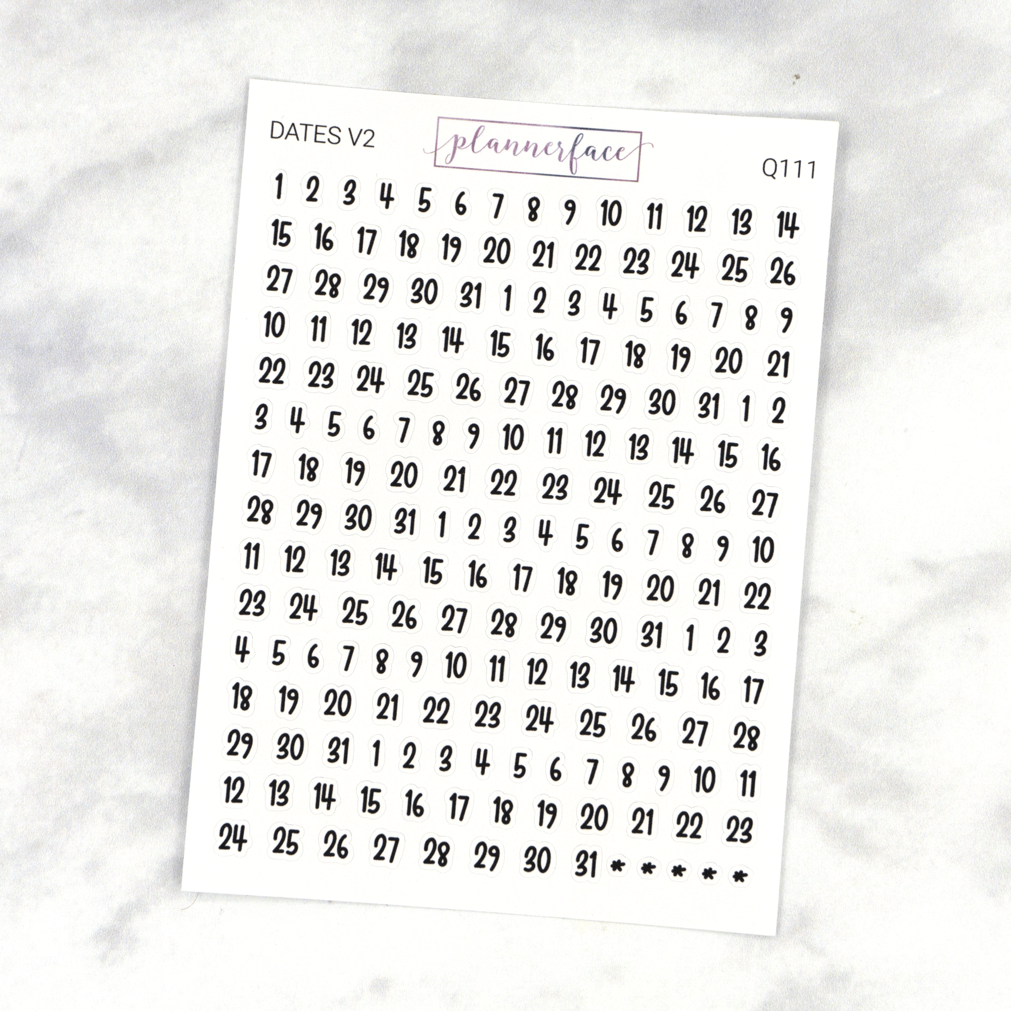 Date Numbers V2 Mini Icons | Scripts by Plannerface