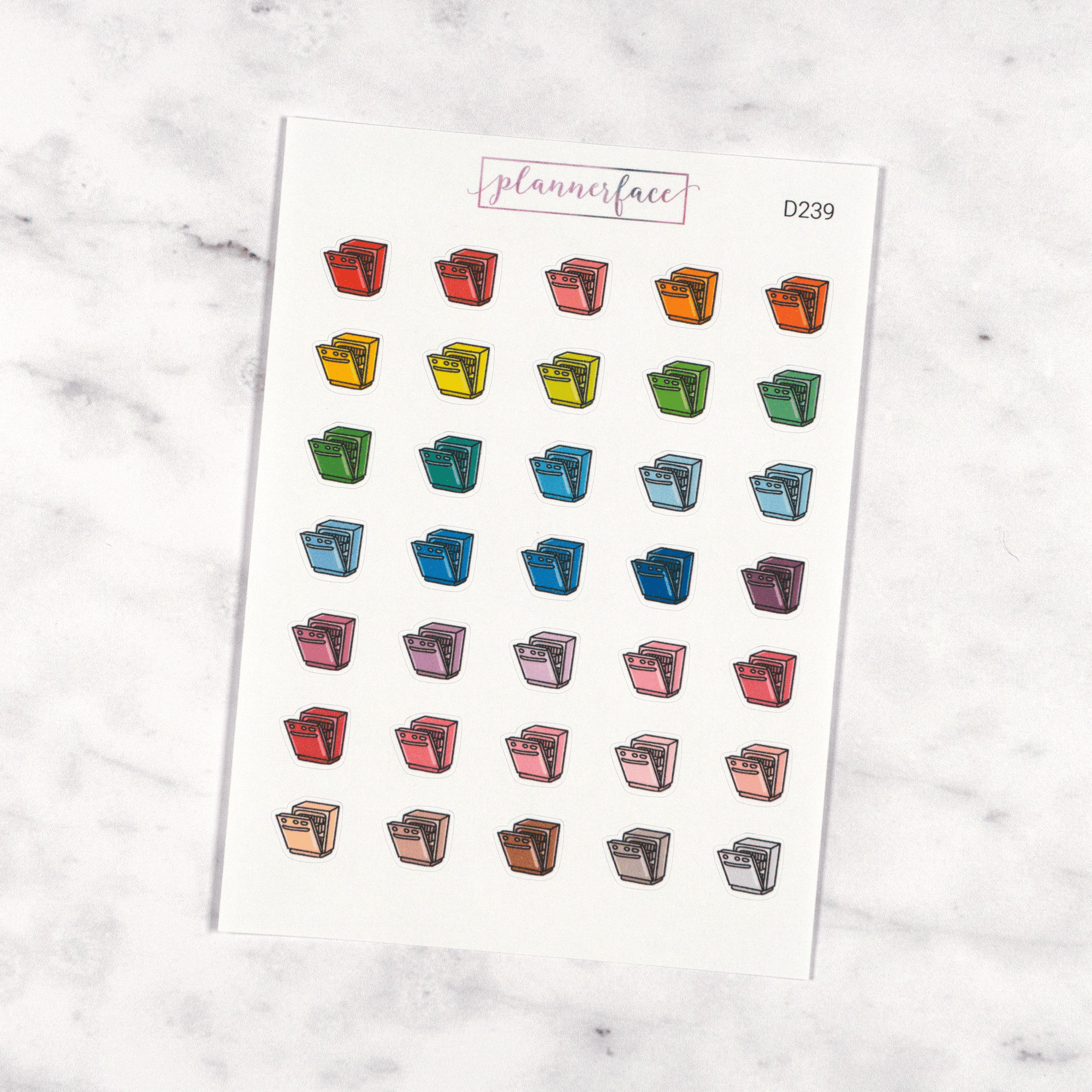 Dishwasher Multicolour Doodles by Plannerface