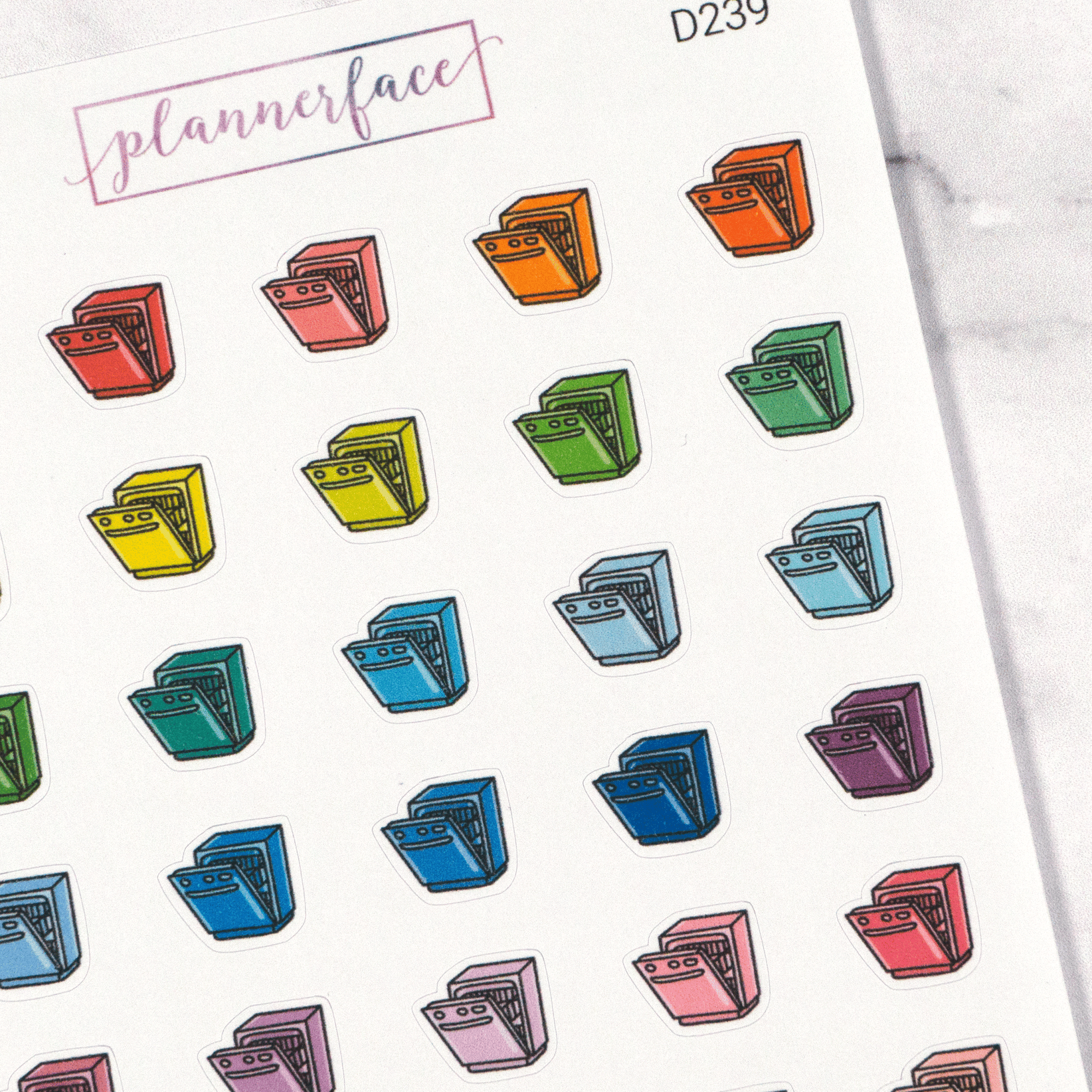Dishwasher Multicolour Doodles by Plannerface