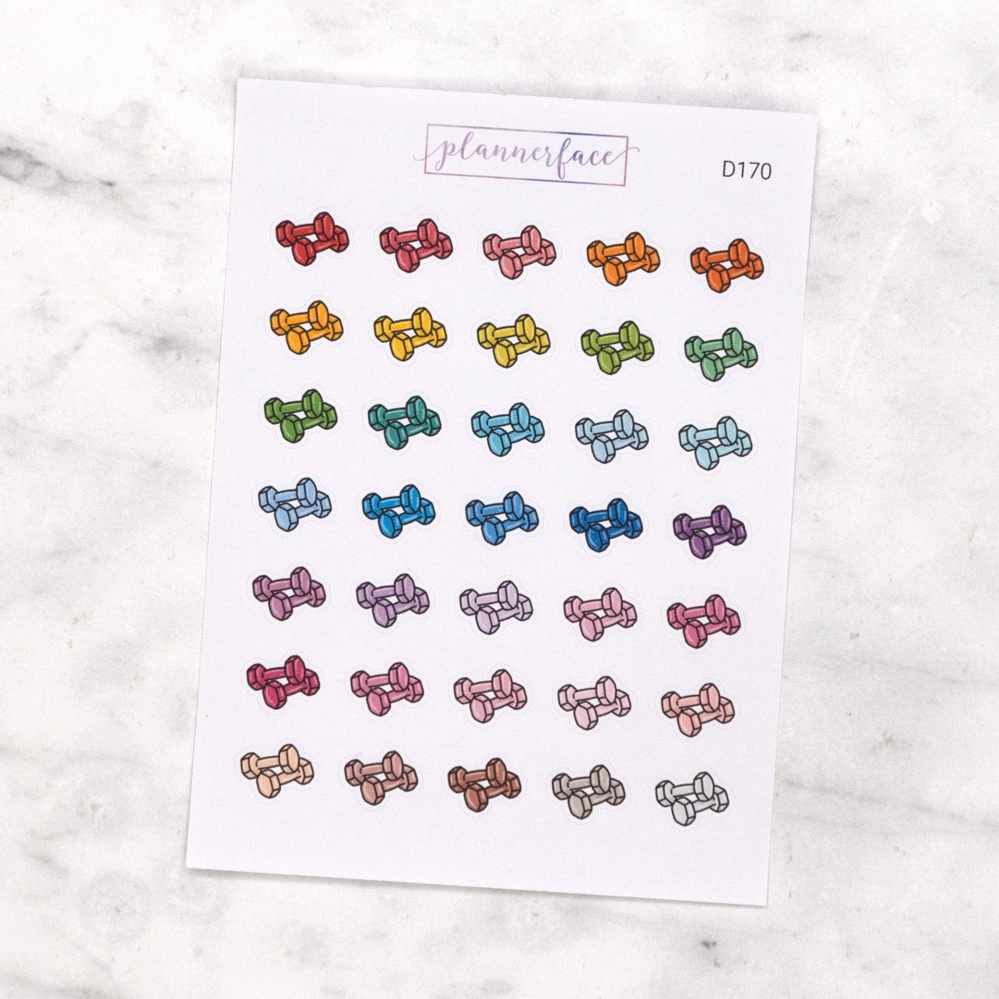 Dumbbell Multicolour Doodles by Plannerface
