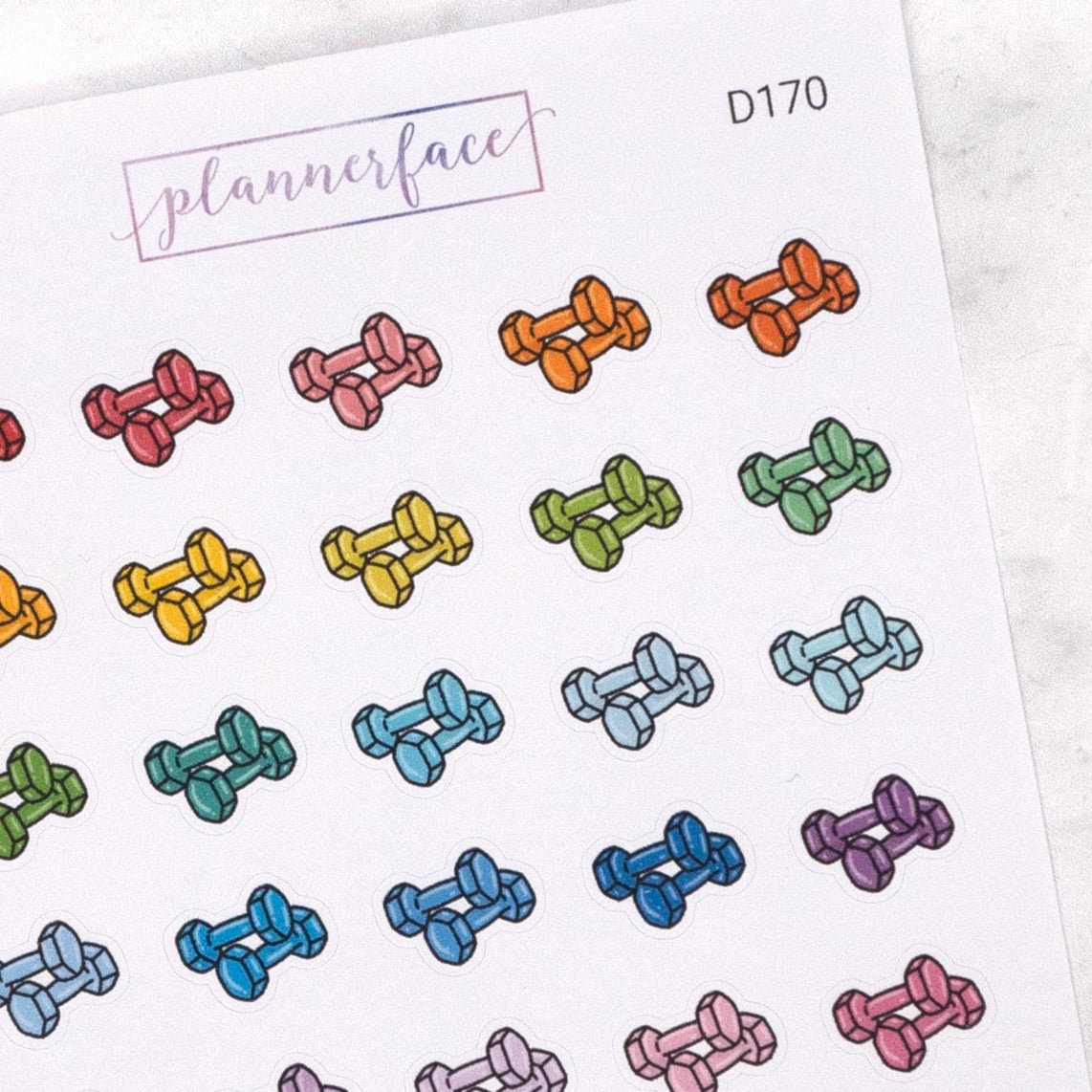 Dumbbell Multicolour Doodles by Plannerface