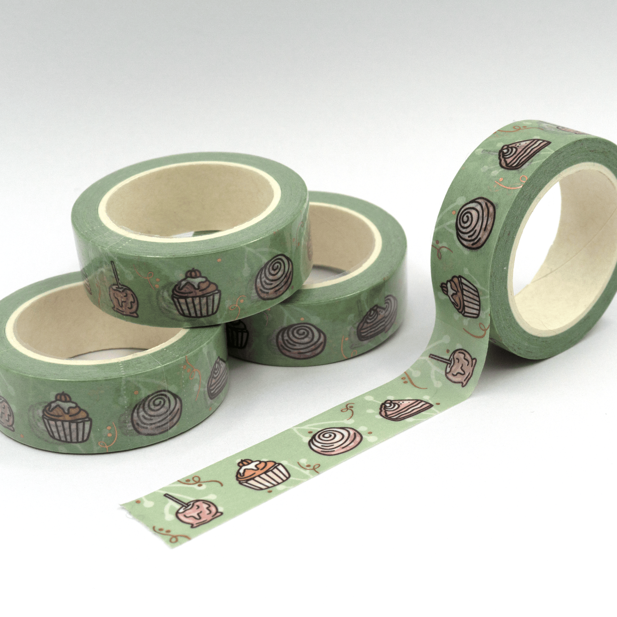 Fall Treats | Rose Gold Foiled Doodle Washi Tape by Plannerface