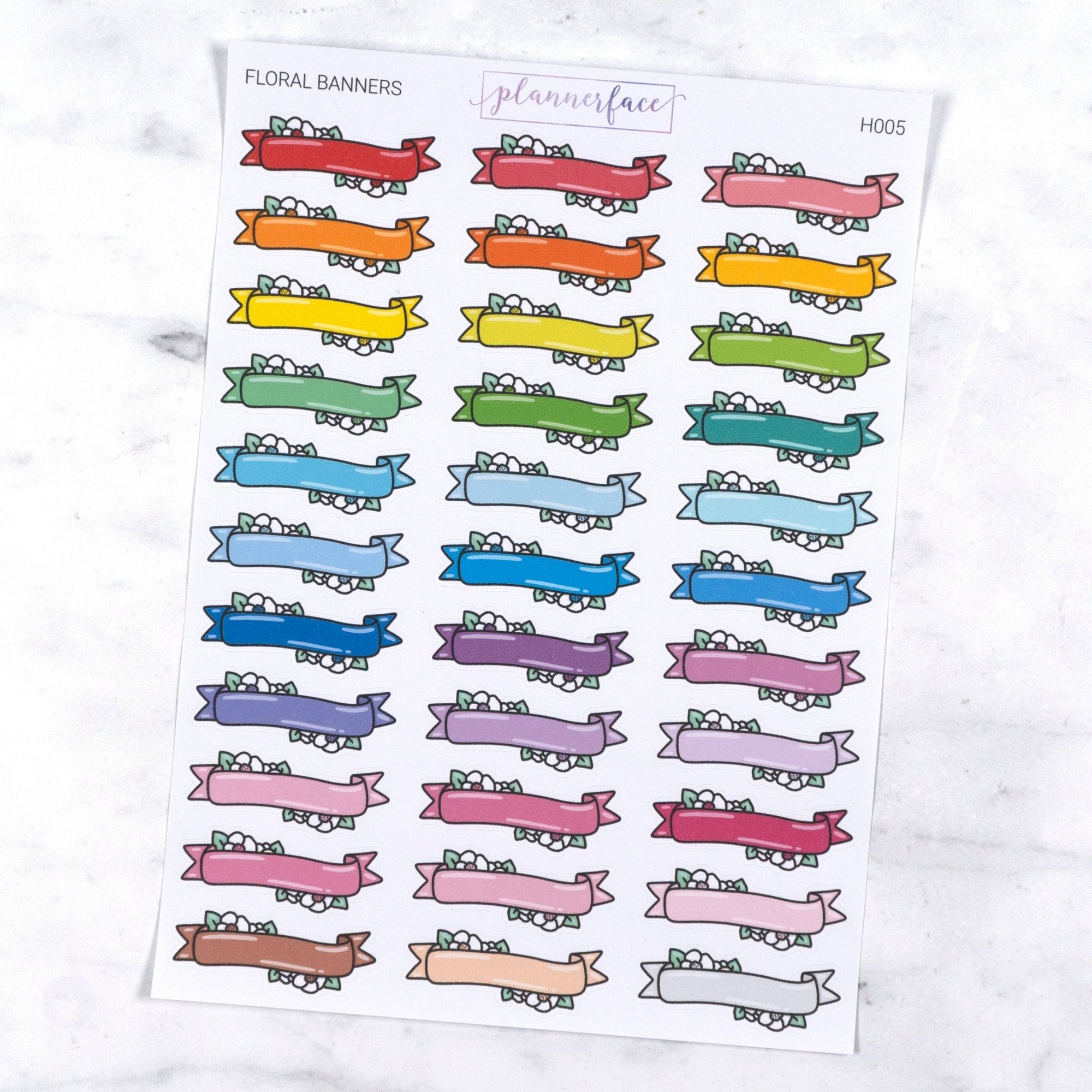Floral Banner Multicolour Stickers by Plannerface
