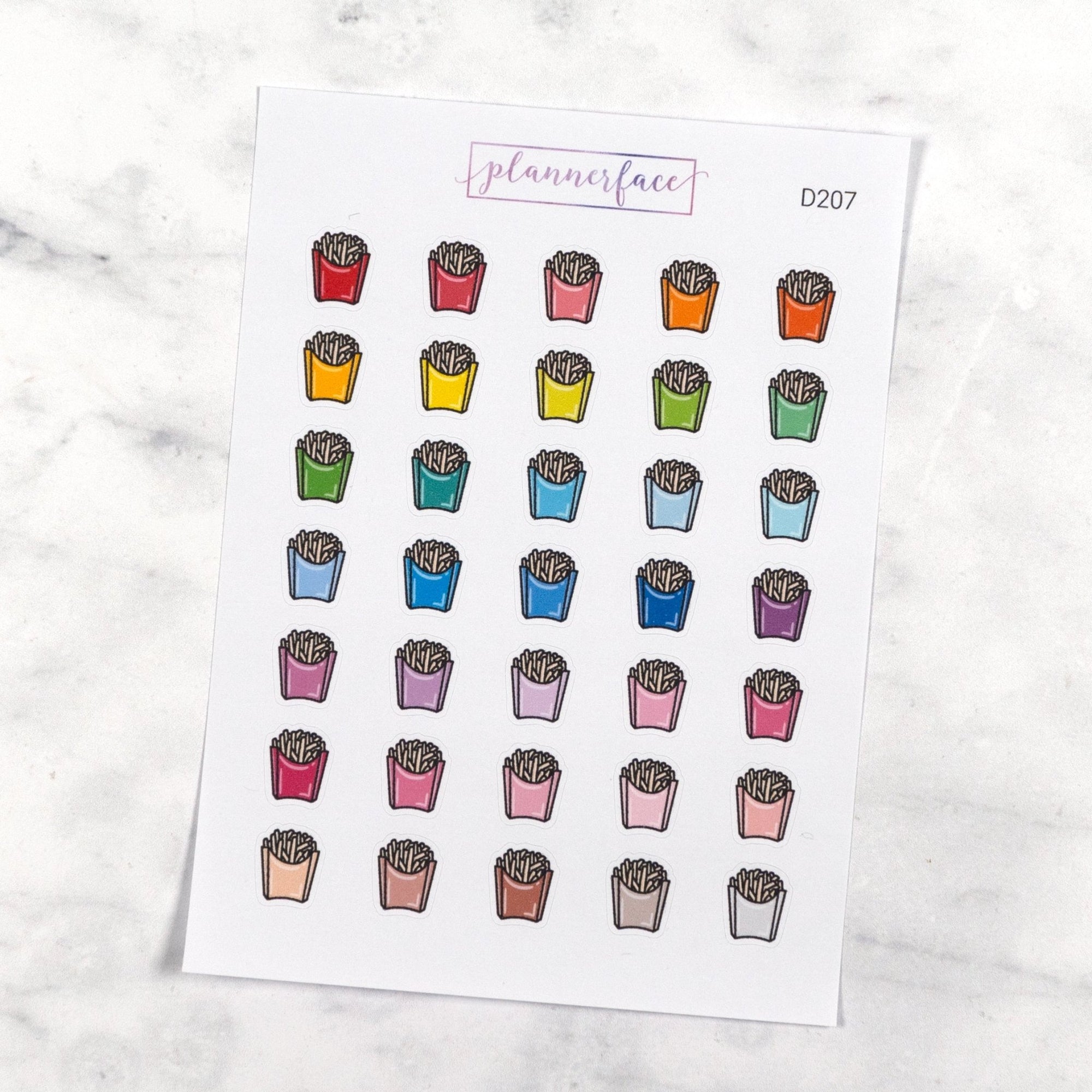 French Fries Multicolour Doodles by Plannerface