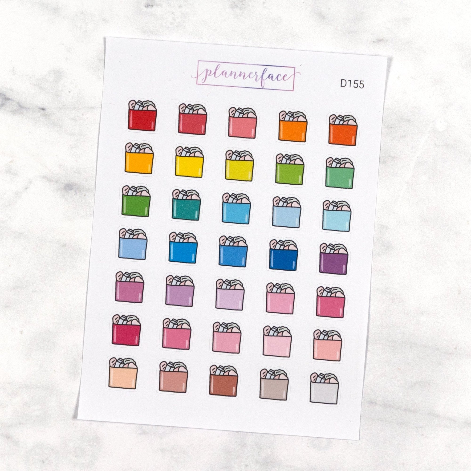 Grocery Bag Multicolour Doodles by Plannerface