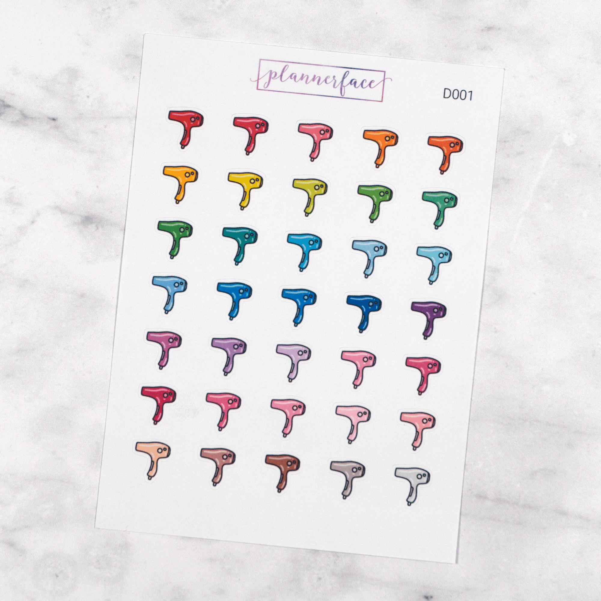 Hair Dryer Multicolour Doodles by Plannerface
