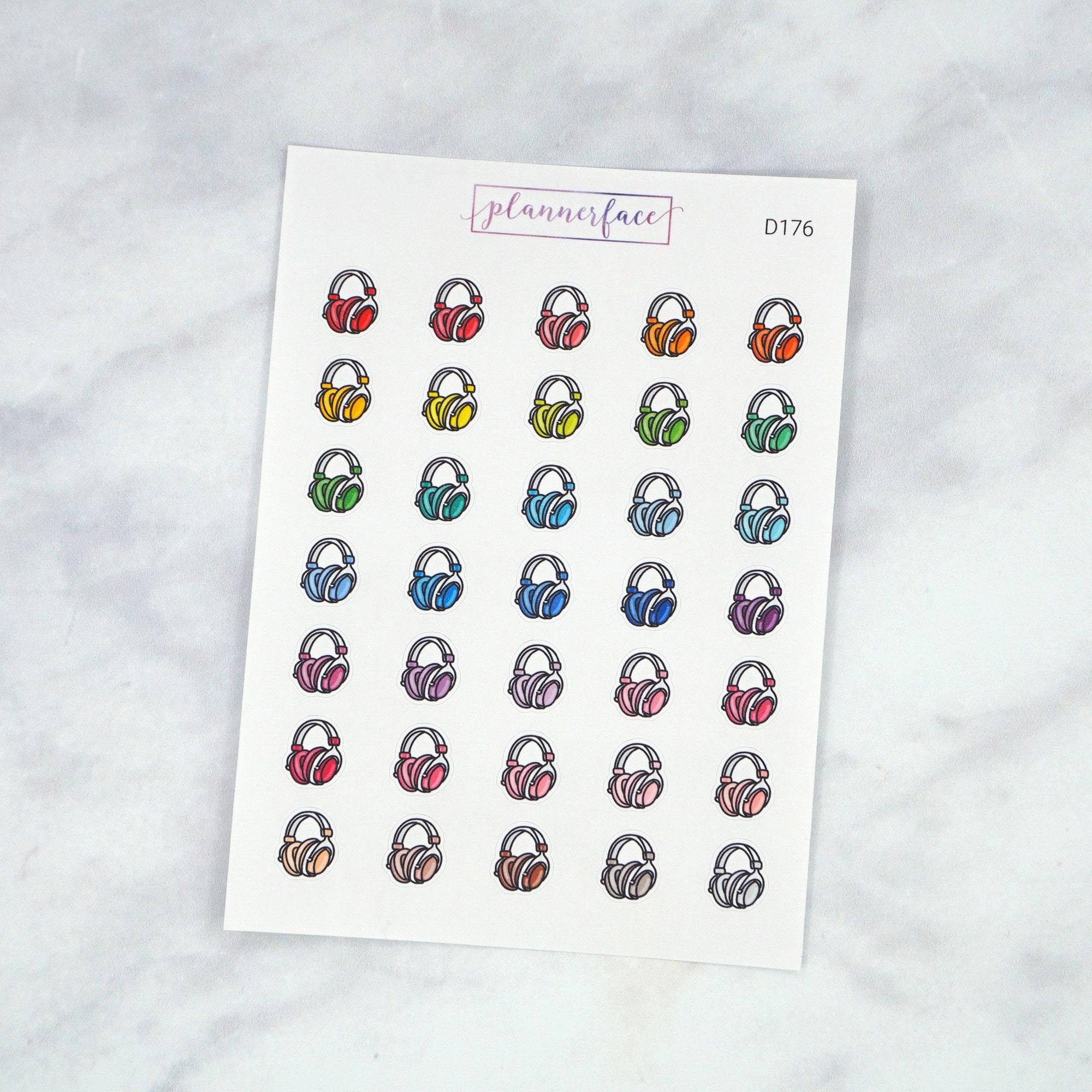 Headphones Multicolour Doodles by Plannerface