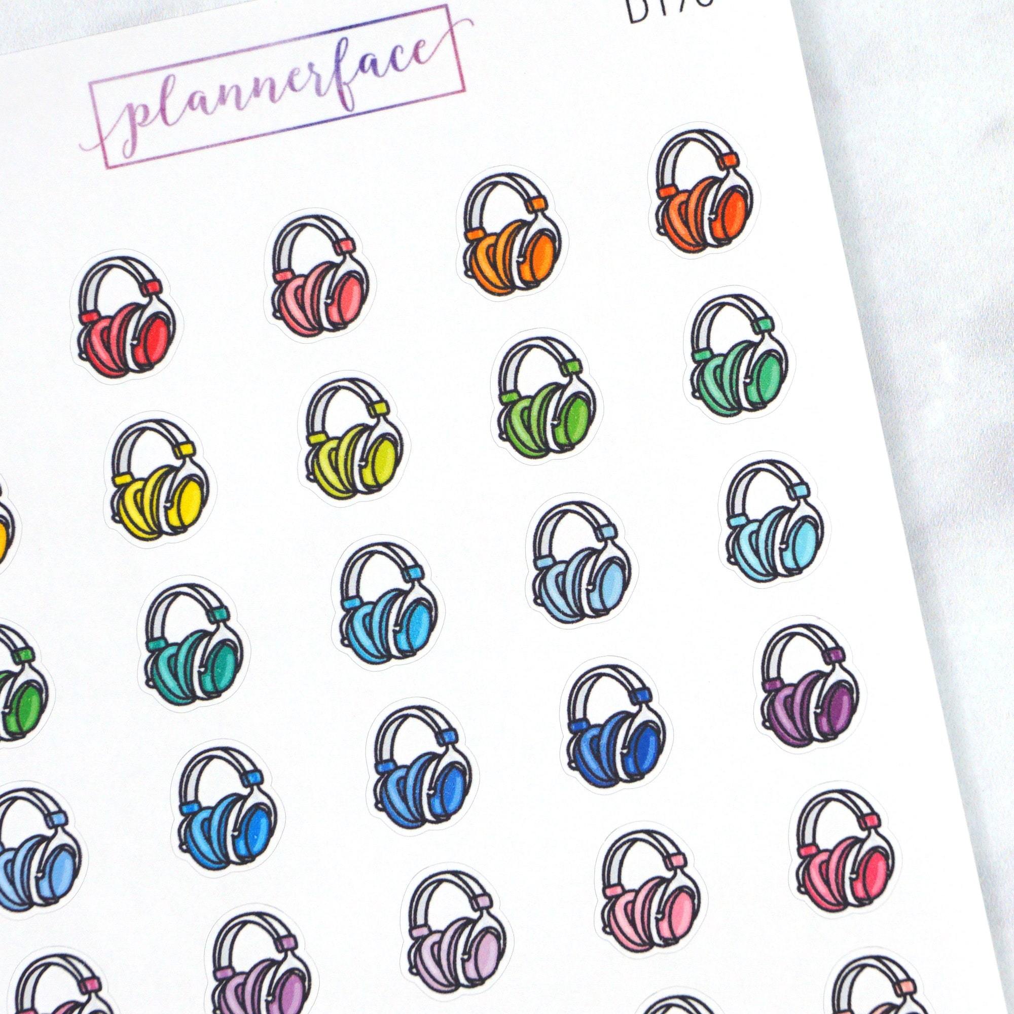 Headphones Multicolour Doodles by Plannerface