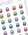 Headphones Multicolour Doodles by Plannerface