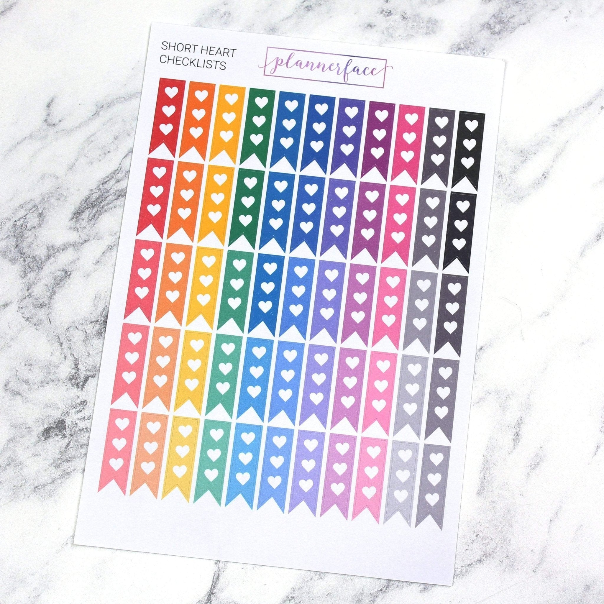 Heart Checklists - SHORT | Multicolour by Plannerface