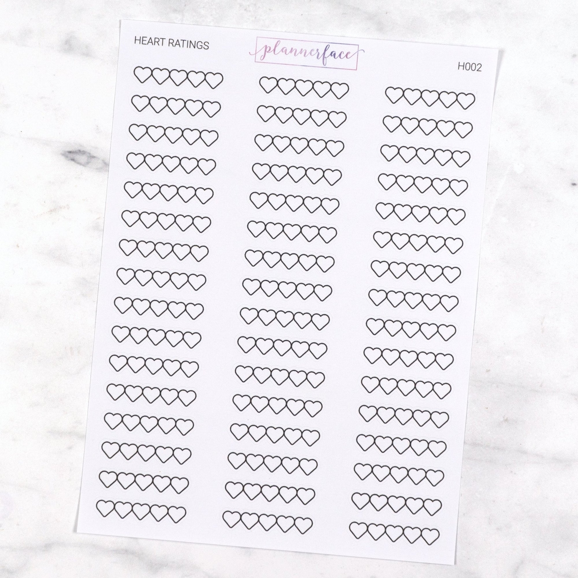 Heart Rating Stickers by Plannerface