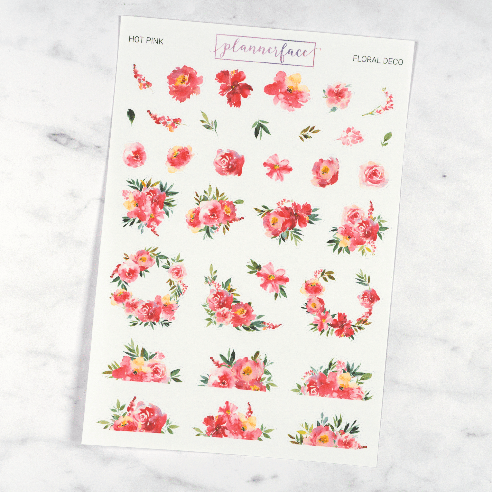 Hot Pink Floral Deco | Multicolour by Plannerface