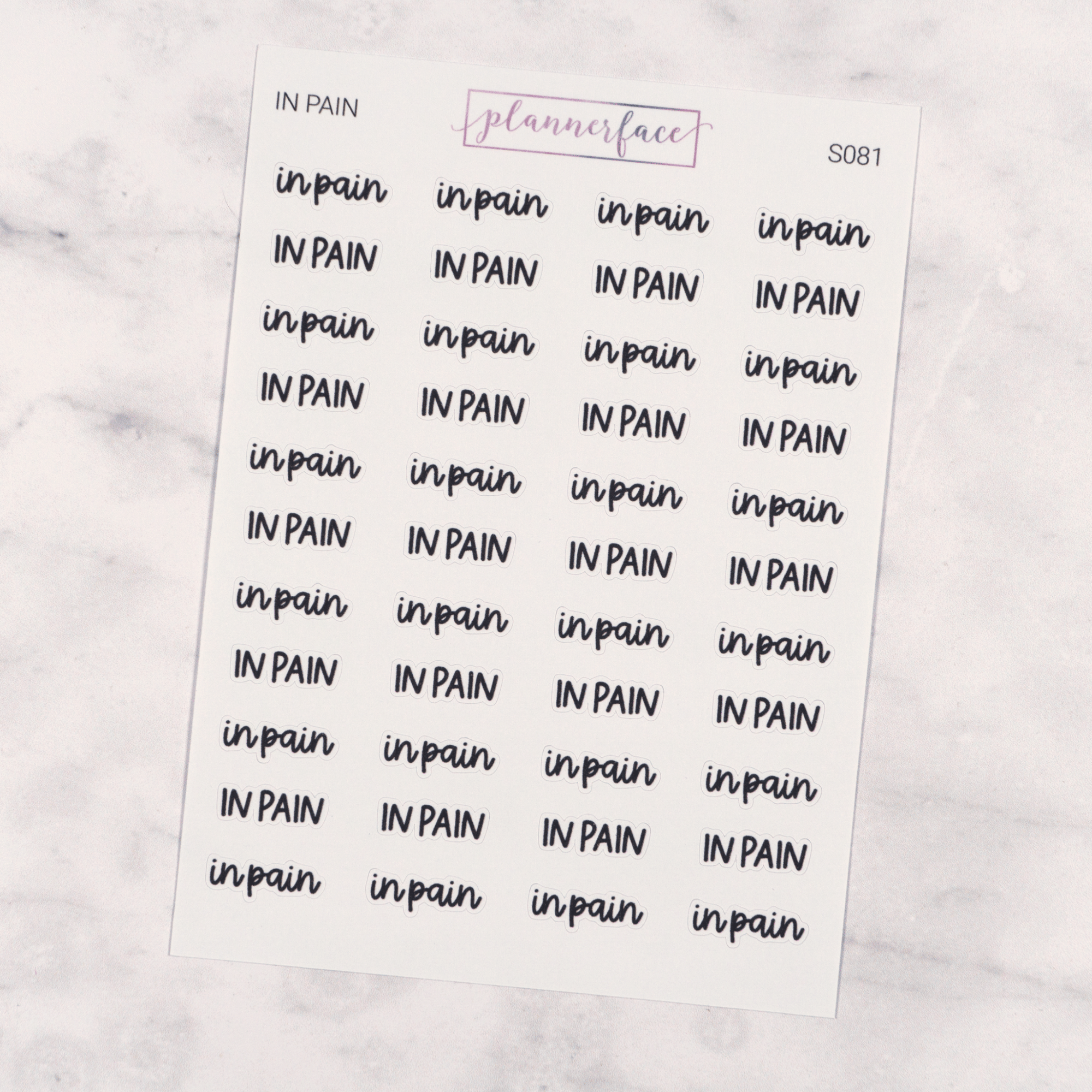 In Pain | Scripts by Plannerface
