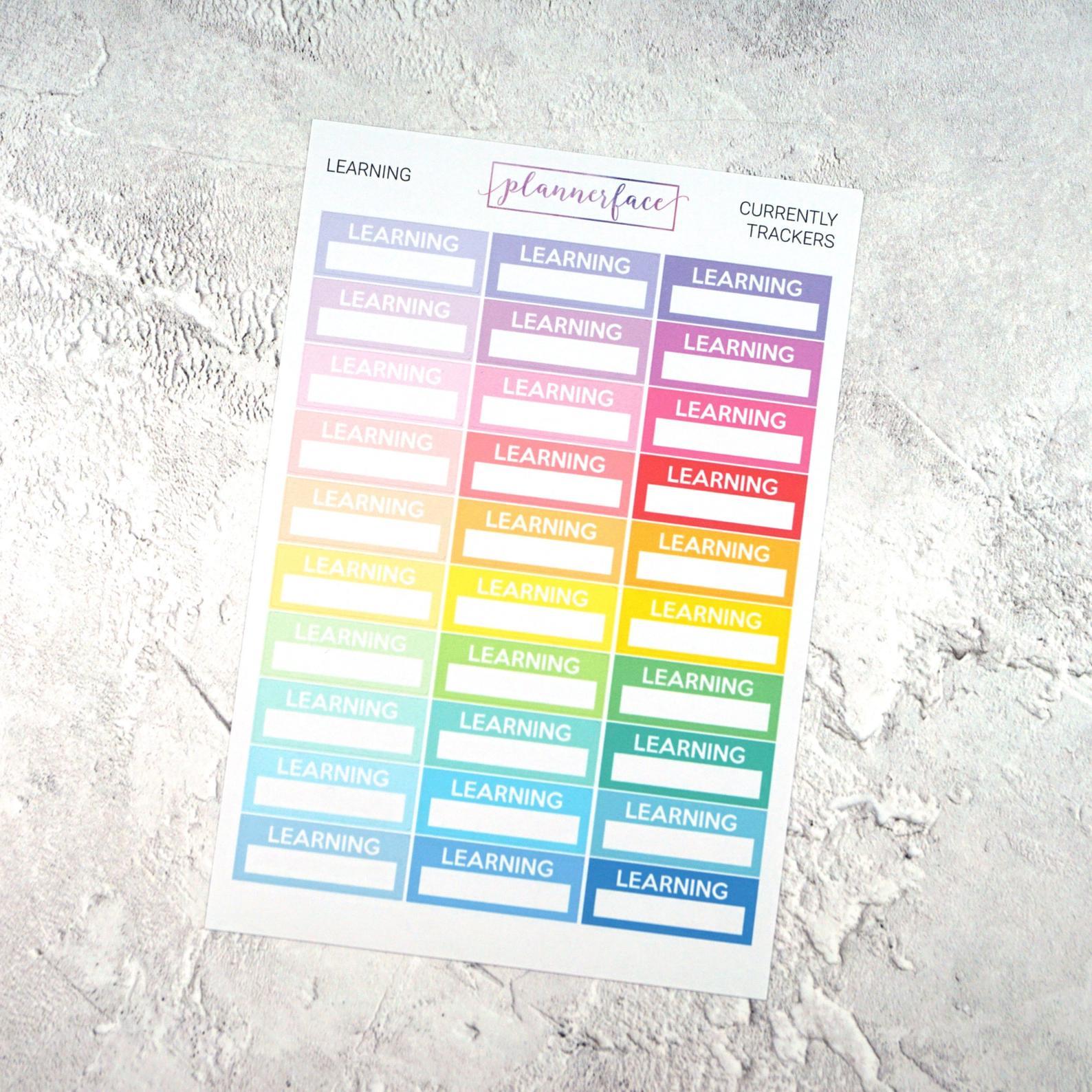 Learning Currently Tracker | Multicolour by Plannerface