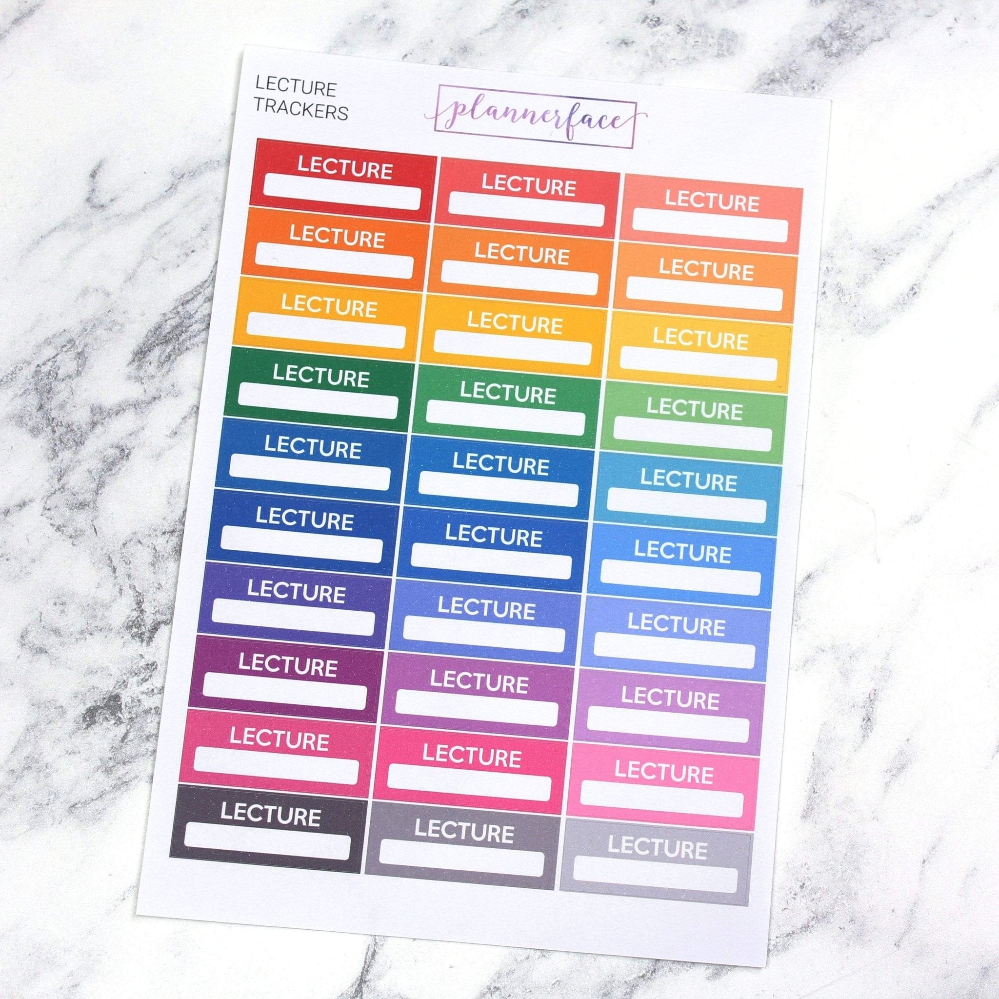Lecture Trackers | Multicolour by Plannerface