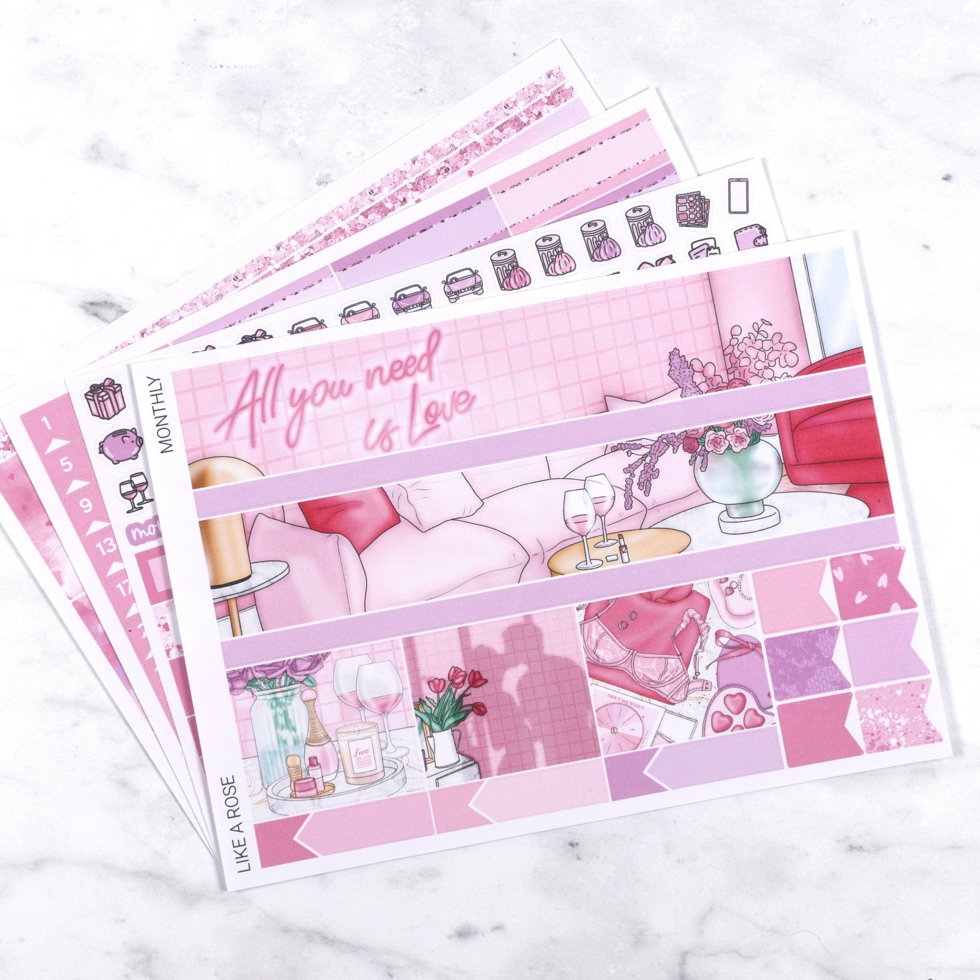 Like A Rose Monthly Kit by Plannerface