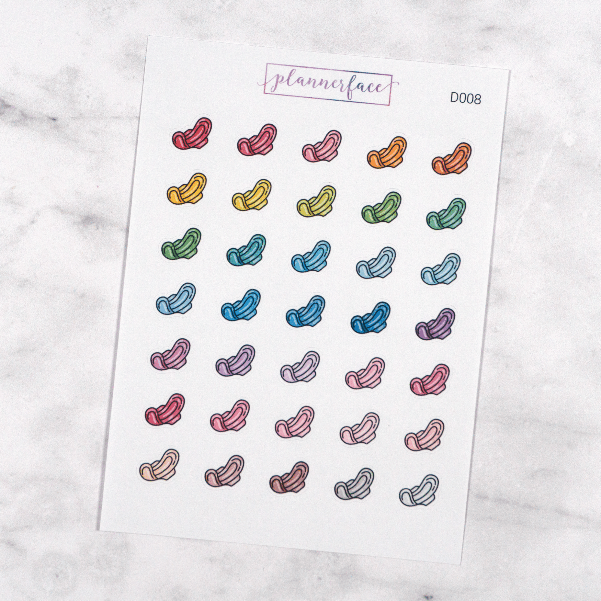 Menstrual Pad Multicolour Doodles by Plannerface