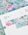 Mint & Pink Floral | Washi Tape Strips by Plannerface