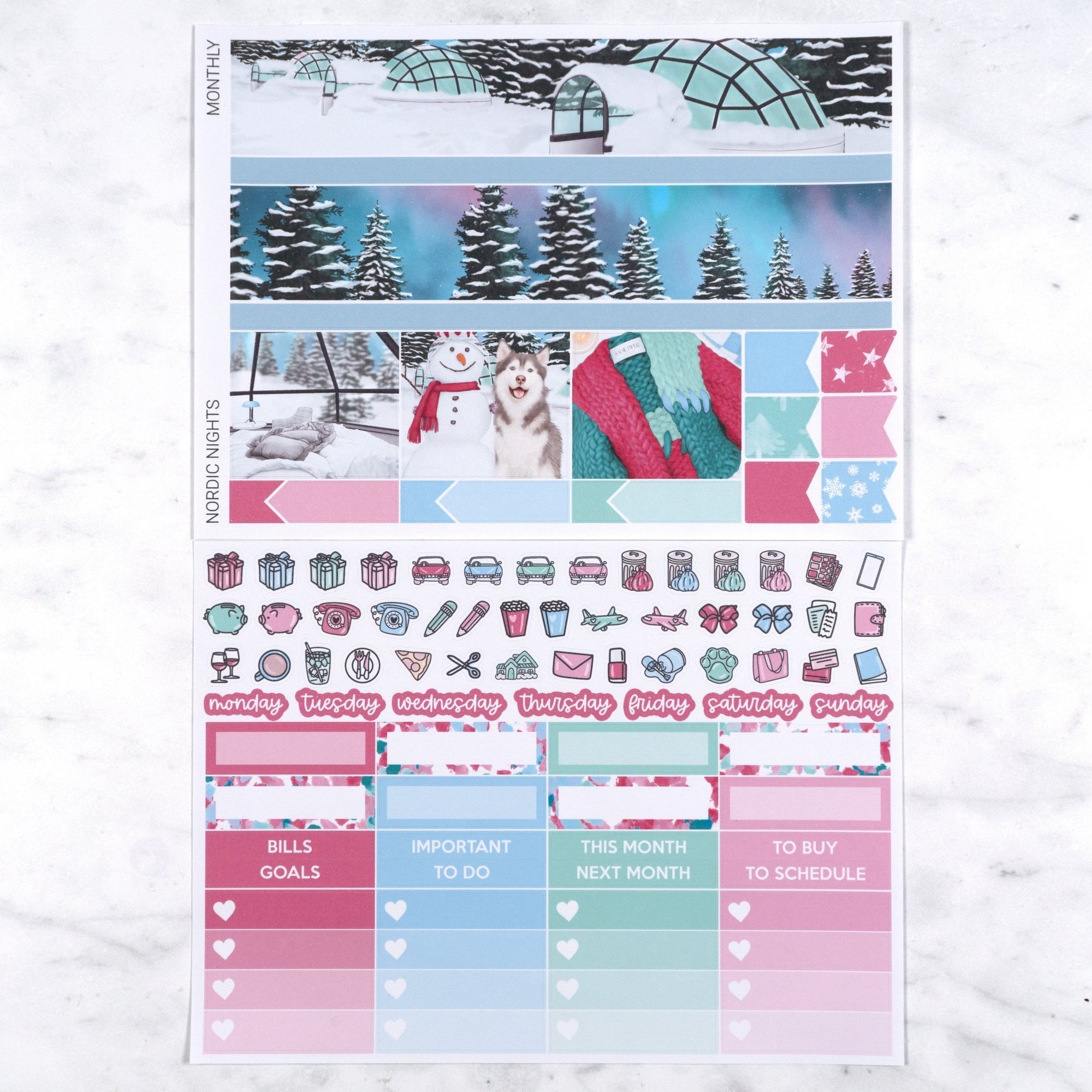 Nordic Nights Monthly Kit by Plannerface