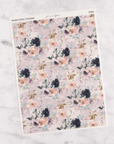 Nude & Navy Floral | Washi Tape Strips by Plannerface