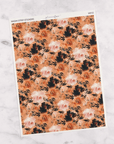 Orange & Brown Floral | Washi Tape Strips by Plannerface