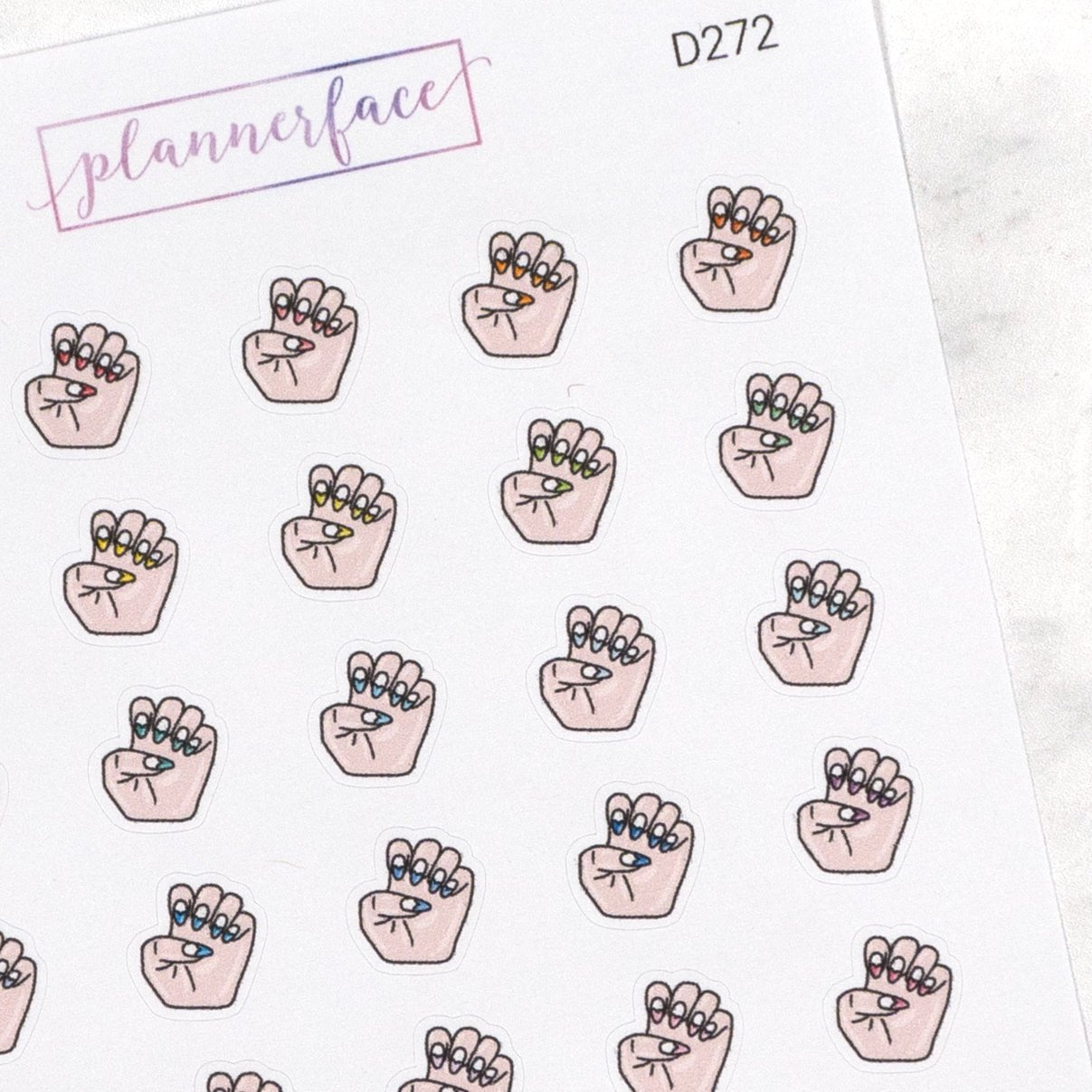 Painted Nails (Light) Multicolour Doodles by Plannerface