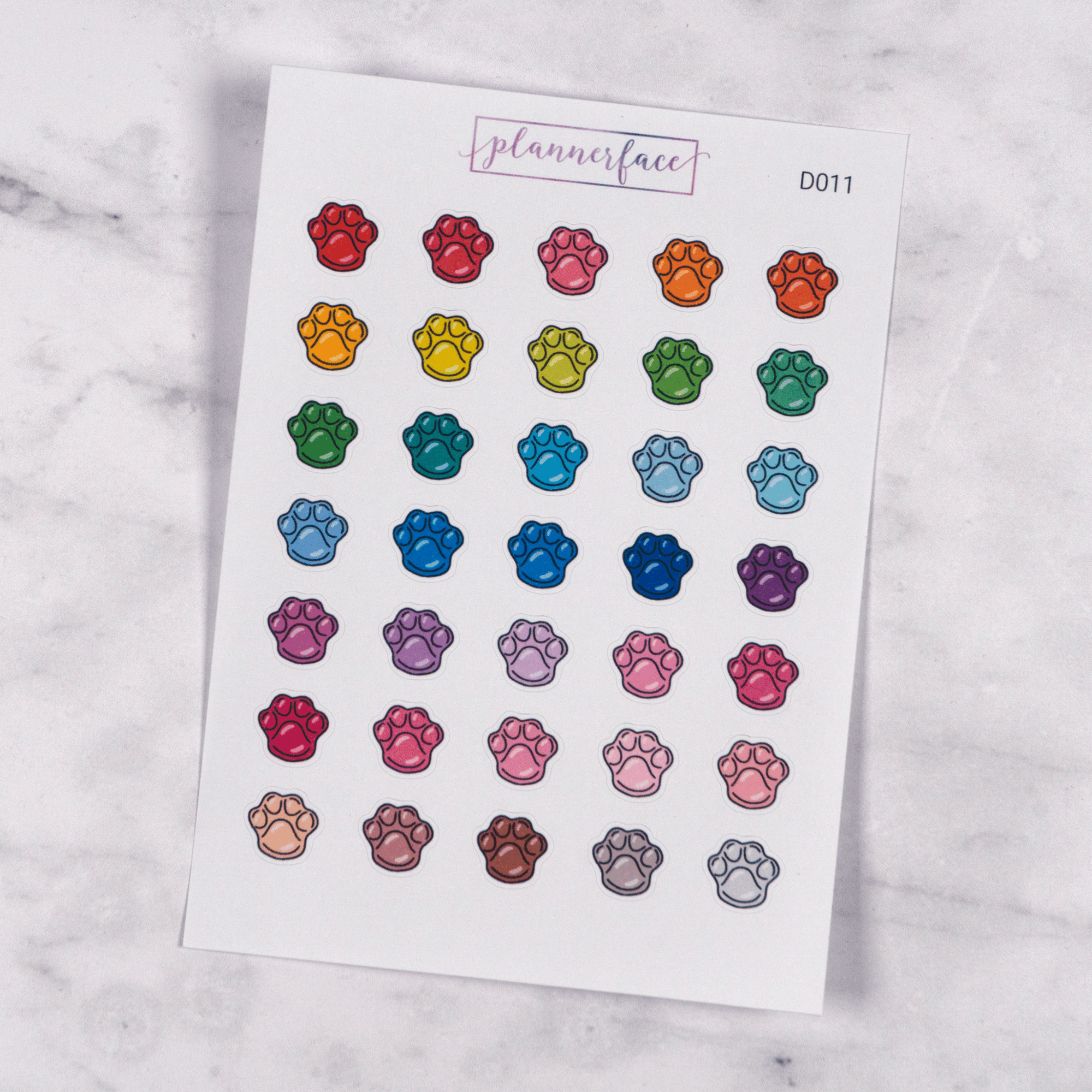 Paw Print Multicolour Doodles by Plannerface