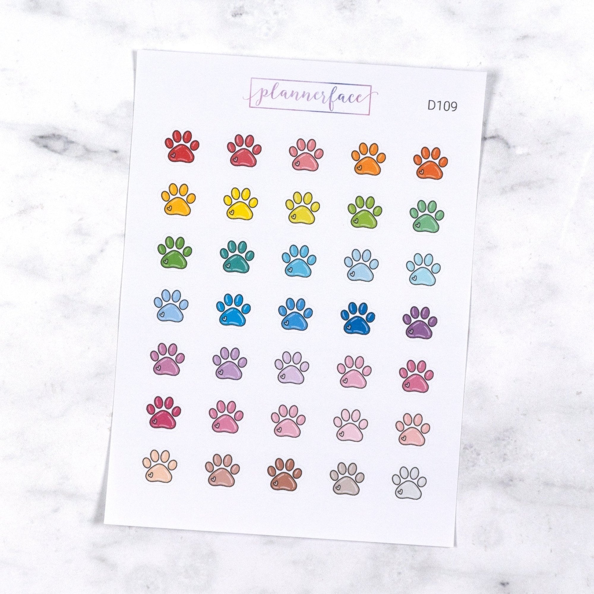 Paw Print V2 Multicolour Doodles by Plannerface