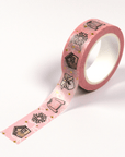 Pink Christmas | Gold Foiled Doodle Washi Tape by Plannerface