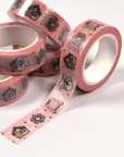 Pink Christmas | Gold Foiled Doodle Washi Tape by Plannerface