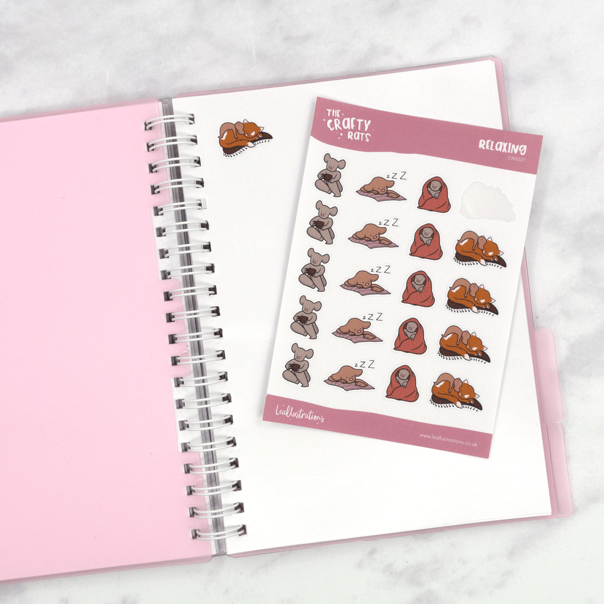 Pink Divider Set for Reusable Sticker Albums by Plannerface