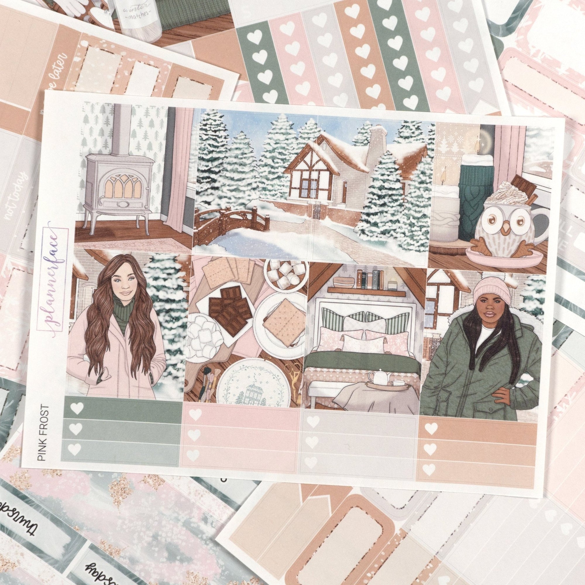 Pink Frost Weekly Kit by Plannerface
