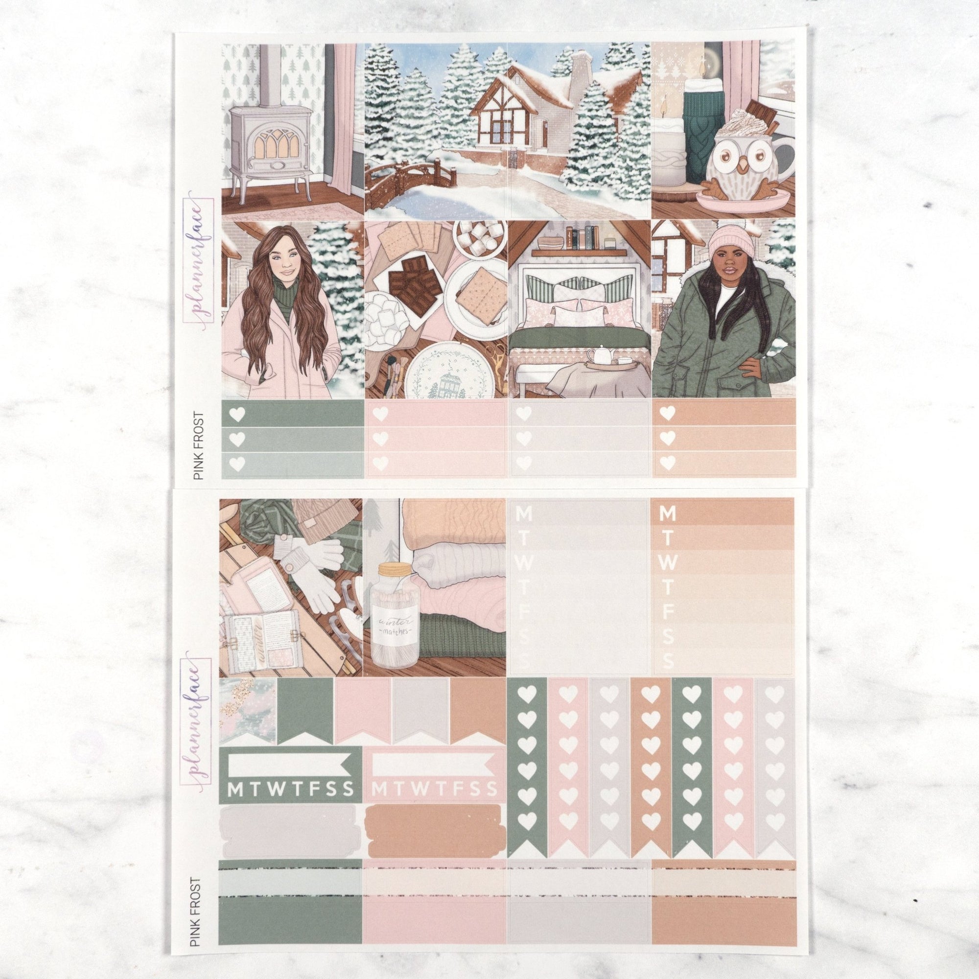 Pink Frost Weekly Kit by Plannerface
