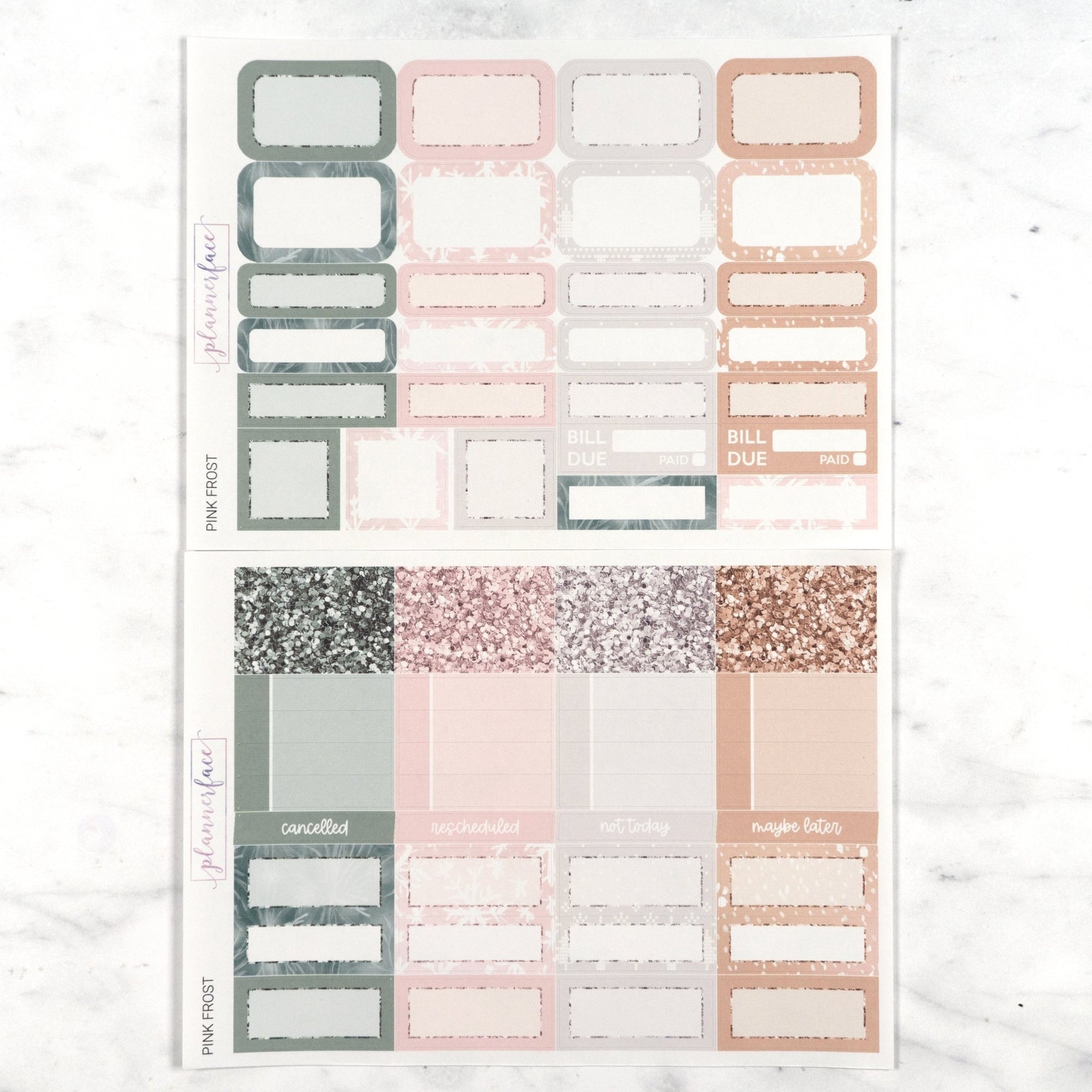 Pink Frost Weekly Kit by Plannerface