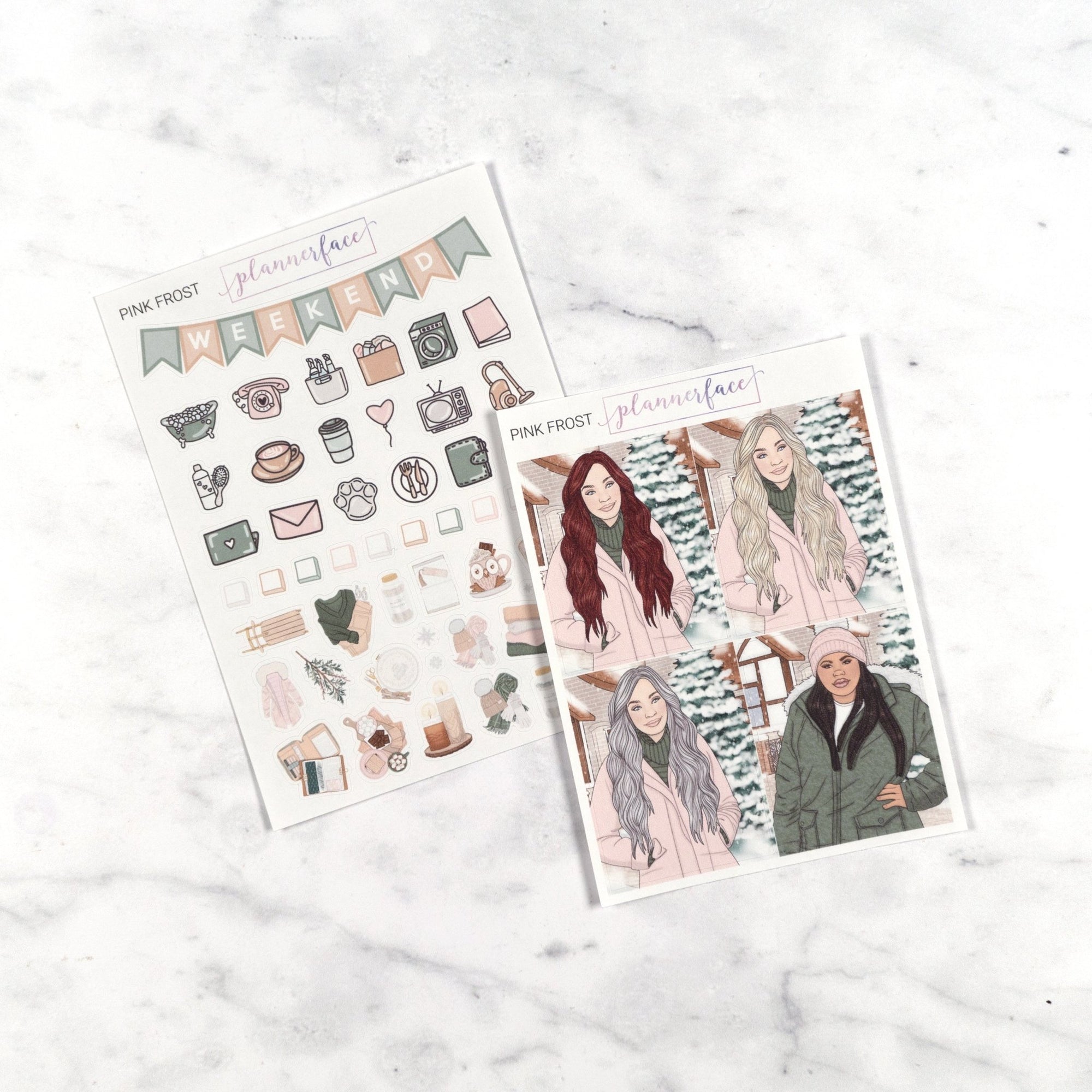 Pink Frost Weekly Kit by Plannerface