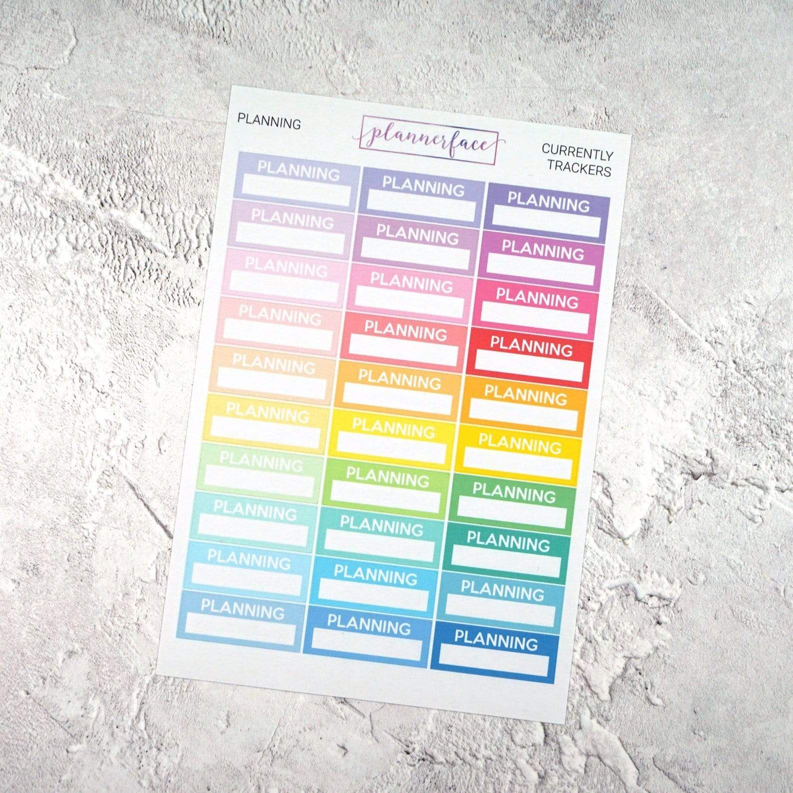Planning Currently Tracker | Multicolour by Plannerface