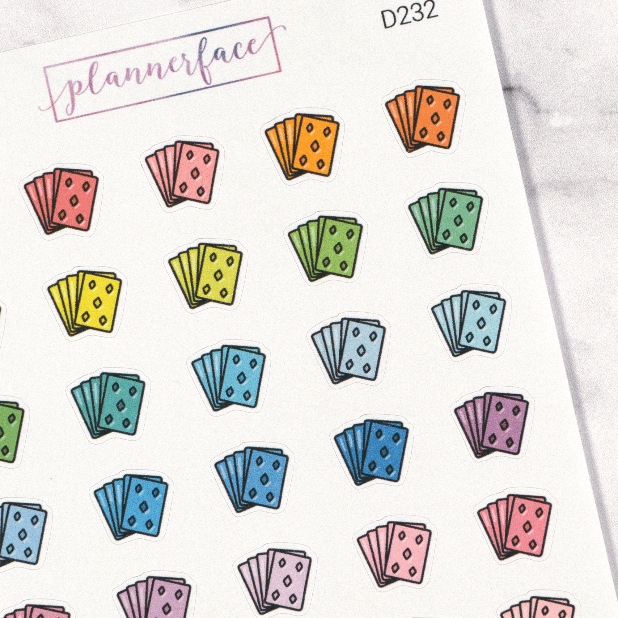 Playing Cards Multicolour Doodles by Plannerface