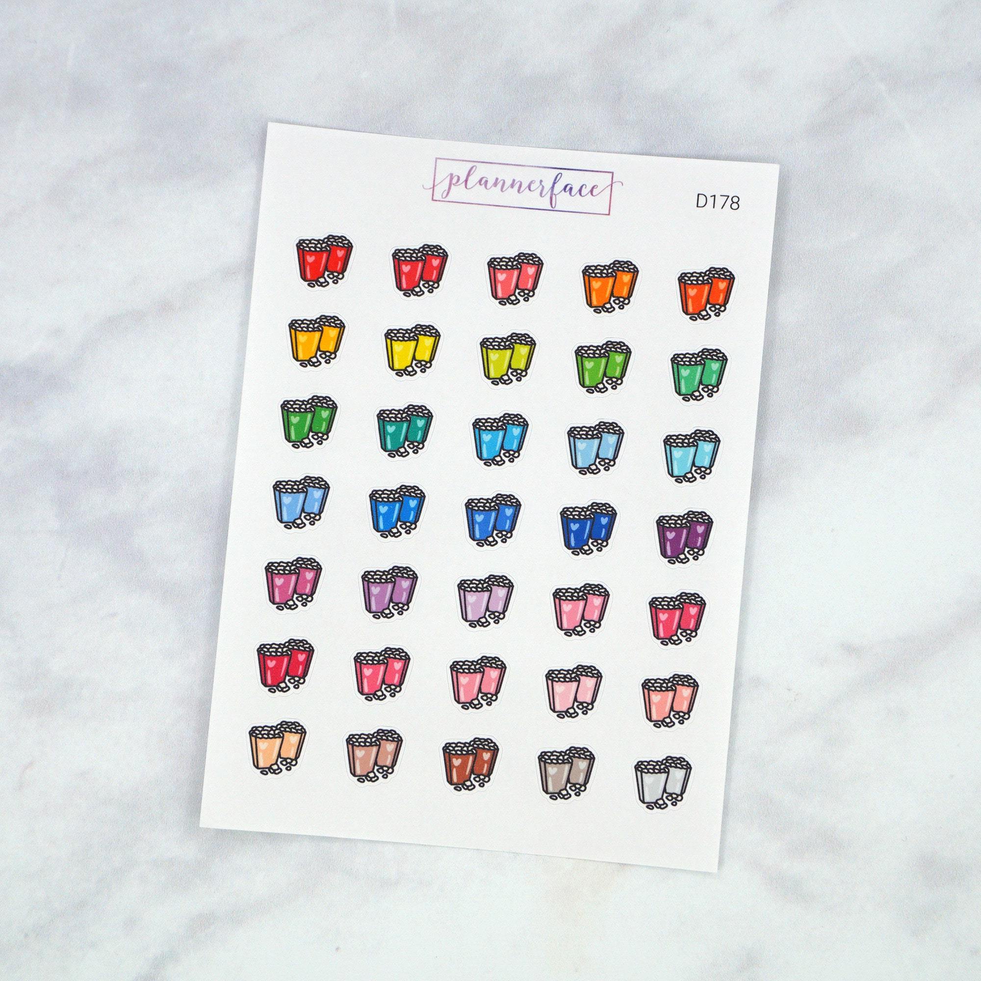 Popcorn Multicolour Doodles by Plannerface