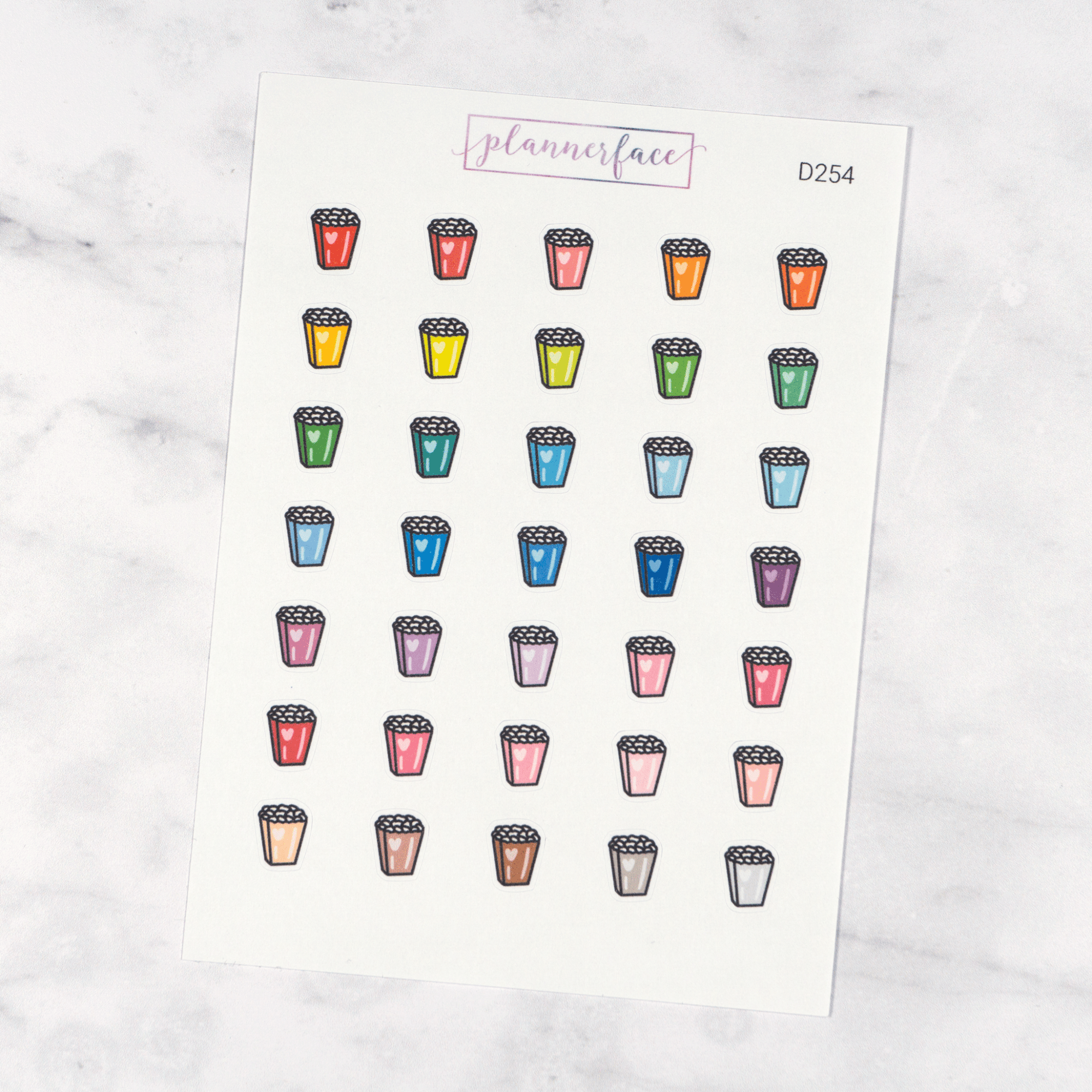 Popcorn (Single) Multicolour Doodles by Plannerface