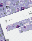 Purple Floral | Washi Tape Strips by Plannerface