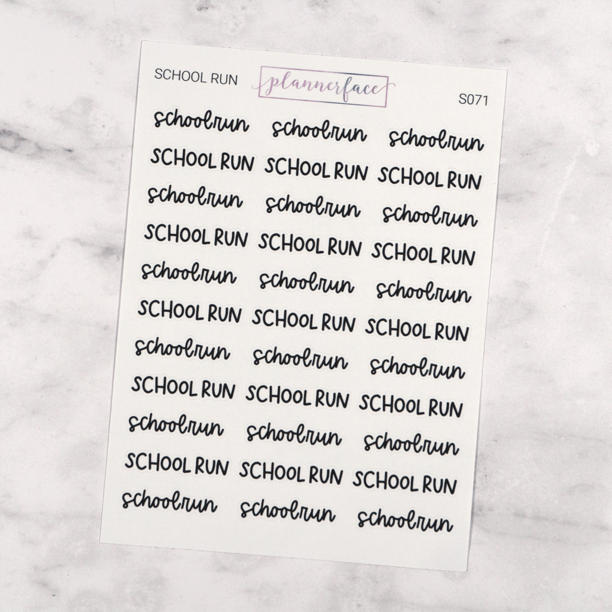School Run | Scripts by Plannerface