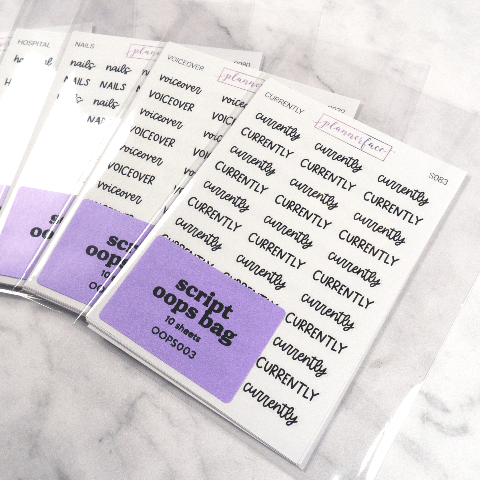 Script Oops Bag (10 Sheets) by Plannerface