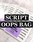 Script Oops Bag (10 Sticker Sheets)