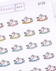Social Media Scrolling Bunny Doodle Stickers