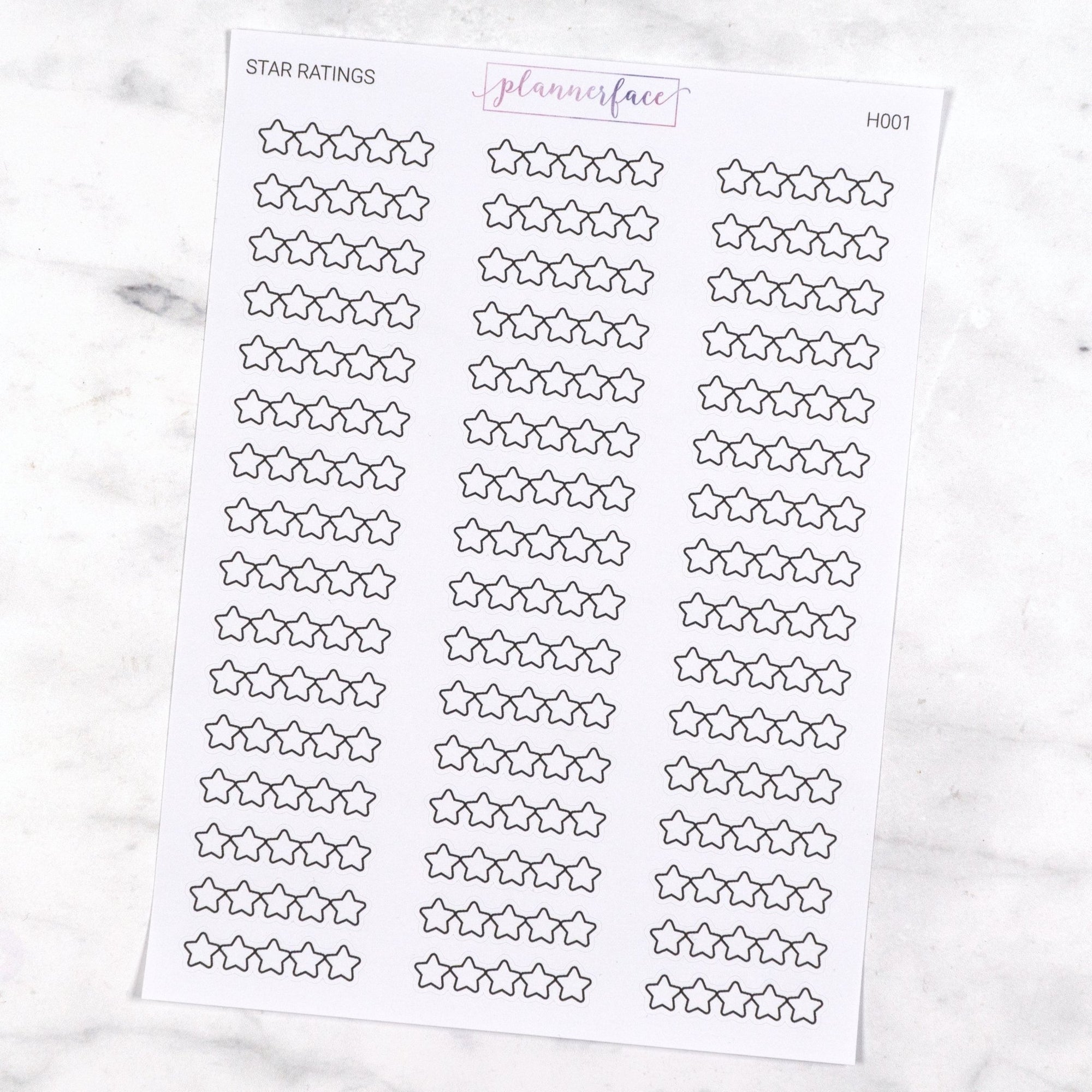 Star Rating Stickers by Plannerface