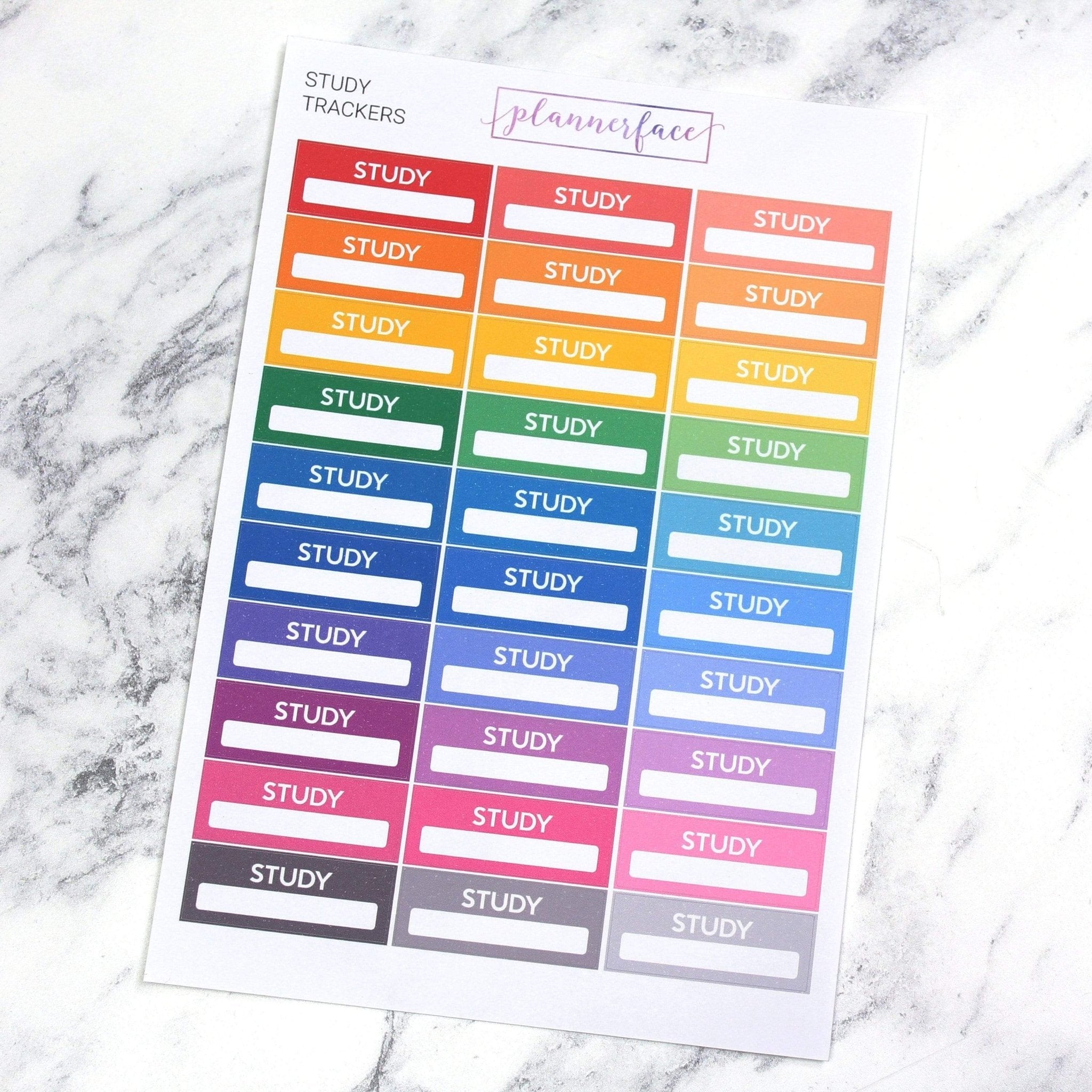 Study Trackers | Multicolour by Plannerface