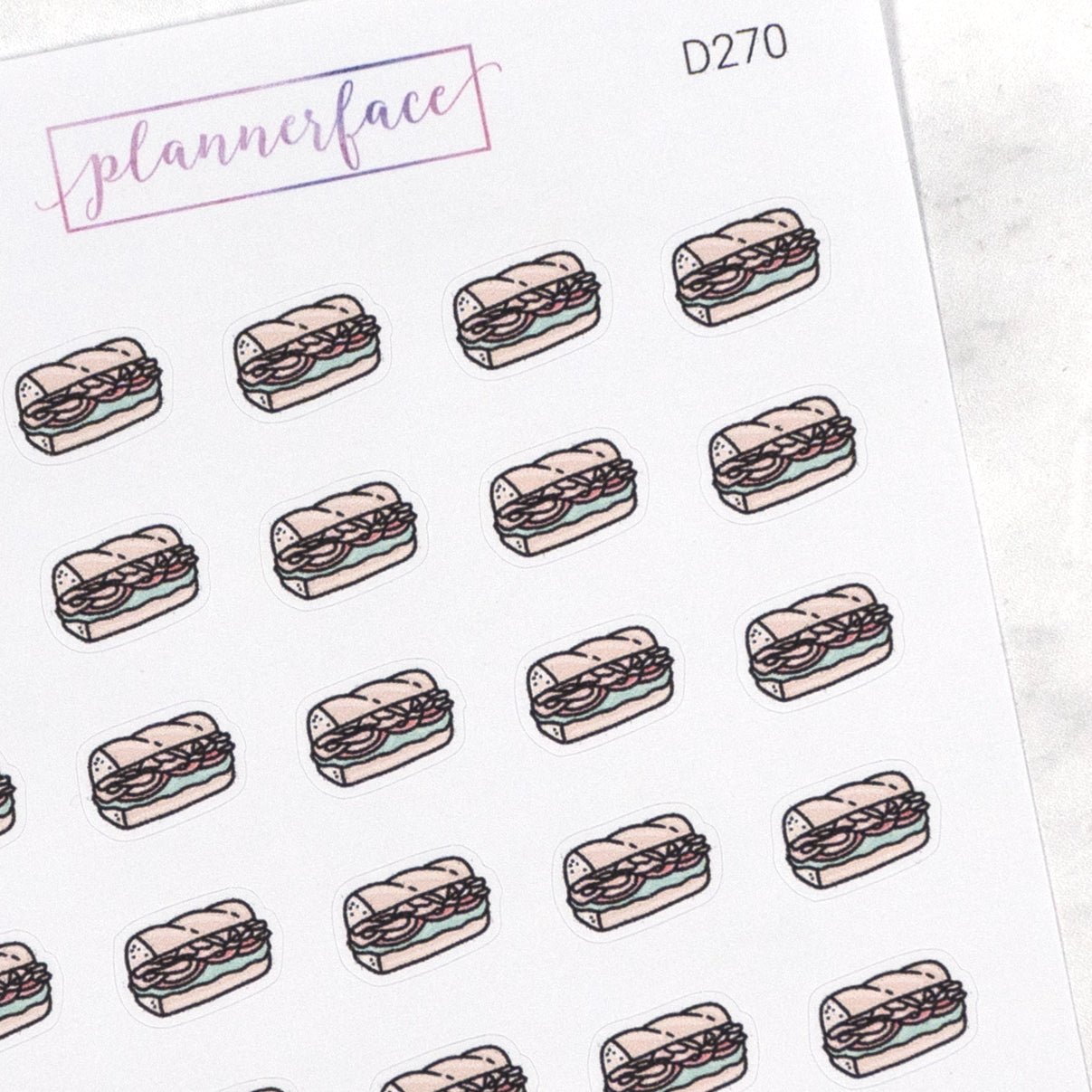 Sub Sandwich Multicolour Doodles by Plannerface