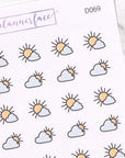 Sunny with Clouds Weather Doodles by Plannerface